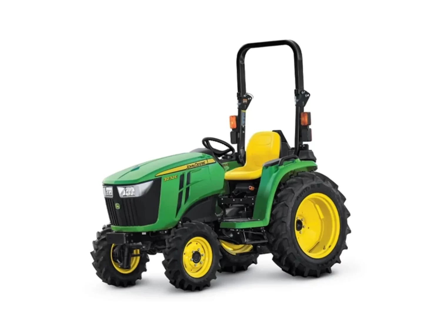 John Deere 3032E compact tractor with rollover protection