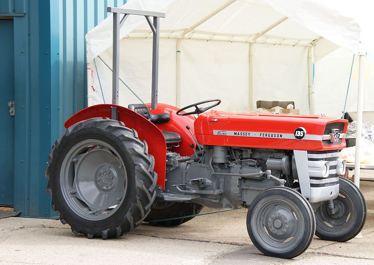 Massey Ferguson 135 tractor viewed from the side
